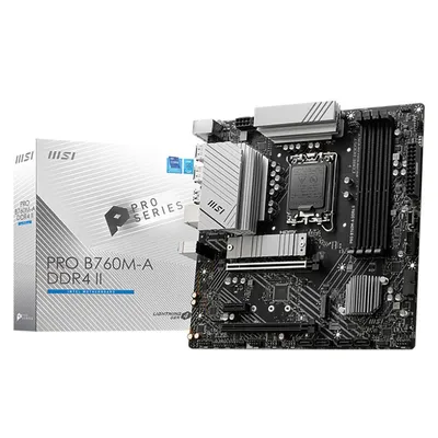 Материнская плата MSI PRO B760M-A DDR4 II, LGA1700, Intel B760, 4×DDR4, microATX
