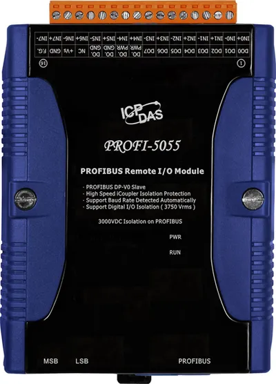 Модуль ICP DAS PROFI-5055 CR, 8 DI + 8 DO, PROFIBUS DP-V0, изоляция 3 кВ