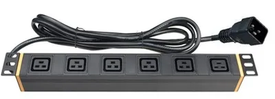 Блок PDU DKC R519SH6CB, 19", 16A, 6×Schuko, автовыключатель