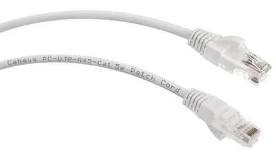 Патч-корд Cabeus PC-UTP-RJ45-Cat.5e-0.3m-WH, U/UTP, кат.5E, RJ-45–RJ-45, 0.3 м, белый