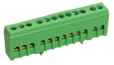 Шина заземления IEK ШНИ-6х9-12-К-З YNN10-69-12KD-K06, 12 контактов, DIN