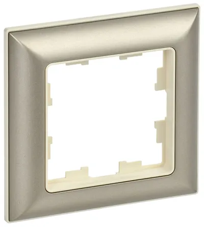 Рамка IEK BRITE DECOR BR-M12-12-3-K10, 1-местная, АБС-пластик, IP20, бежевый