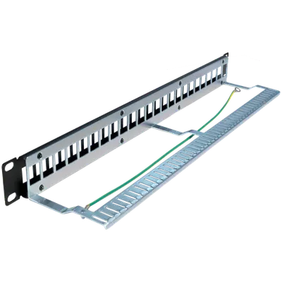 Патч-панель TWT TWT-PP24OK-STP, 24×RJ45, кат.5e, экр., наборная, чёрный