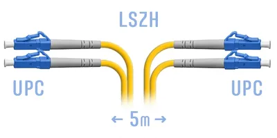 Патч-корд оптический SNR SNR-PC-LC/UPC-DPX-5m, LC/UPC–LC/UPC, SM Duplex, 5 м