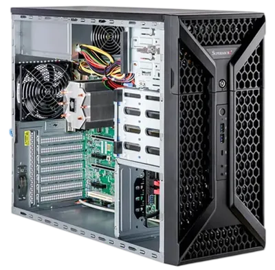 Серверная платформа/ Supermicro UP Workstation Server SYS-531A-IL Mid-Tower, 1x LGA-1700, 4x DDR5 Up to 192GB, 4x 3.5" SATA, 3x M.2 NVMe PCIe 4.0 x4  (M-key 2280), 2x 5.25" bays, 2x PCIe 3.0 x4 FHFL, 2x PCIe 5.0 x8 (in x16) FHFL, 1x RJ45 1GbE with Intel I219-LM, 1x RJ45 2.5GbE with Intel I225-V, up to 1x double-width GPU, 1x 668W Power