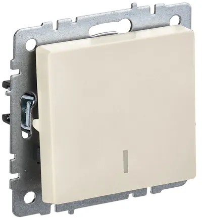 Выключатель iEK BR-V10-1-10-K10 BRITE, 1-клавишный, 10 А, с индикацией, бежевый