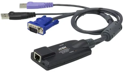 KVM-кабель ATEN KA7177, SVGA+KBD+MOUSE USB 2.0+Audio, 50м