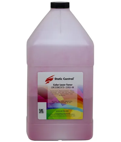 Тонер Static Control OKIUNIV3-1KG-M, пурпурный, 1000 г, флакон, для OKI C3300N/5500