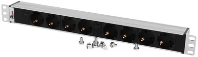 Блок розеток ЦМО Rem-32 R-32-8S-I-440-K, 8x Schuko, 32 А, 19", 1U