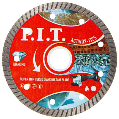 Диск алмазный P.I.T. ACTW02-T125, Turbo, 125×22.2 мм