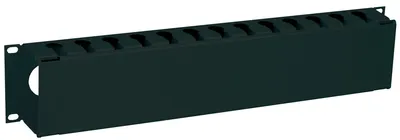 Кабельный органайзер ITK CO05-2MCM, 19", 2U, с крышкой, черный