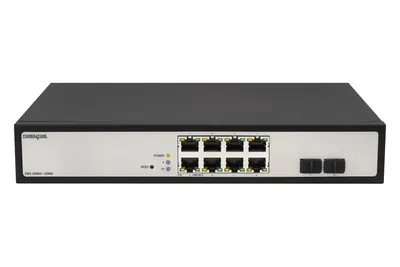 Коммутатор POWERTONE PWS-2S08G-120RM, 8×1GbE PoE+ 130 Вт, 2×SFP, управляемый