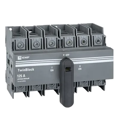 Рубильник EKF TwinBlock tb-s-125-3p-rev, 125А, 3P, реверсивный