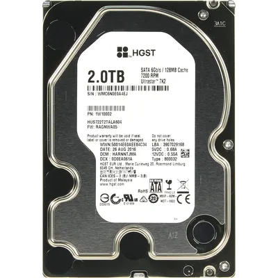 Жесткий диск WD Ultrastar DC HUS722T2TALA604, 2 ТБ, 3.5", SATA III, 7200 об/мин