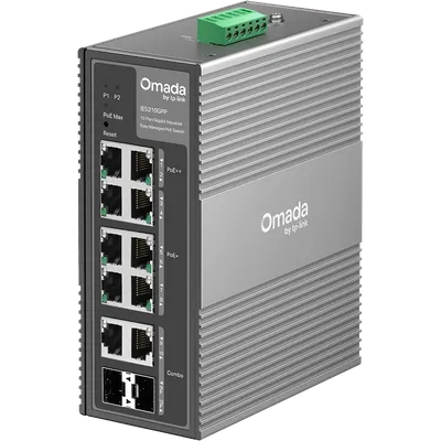Коммутатор TP-Link IES210GPP, L2, 8×PoE+, 2×SFP, PoE-бюджет 240Вт