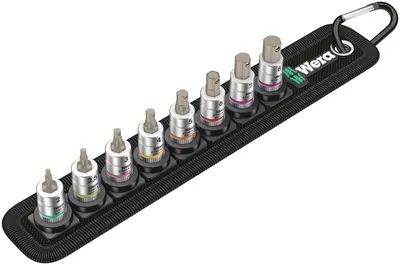 Набор торцевых ключей WERA WE-003881 Belt A 2 Hex-Plus Zyklop, 1/4", 8 предметов, 2–8 мм