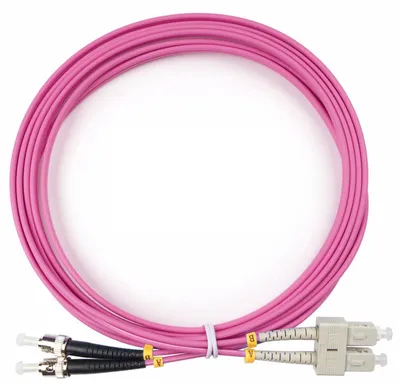 Патч-корд оптический Cabeus FOP-50-OM4-SC-ST-3m, duplex SC-ST, OM4, 3 м
