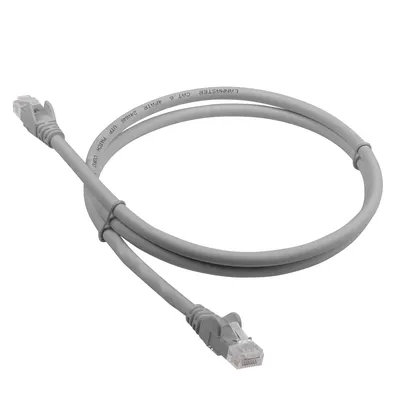 Патч-корд LANMASTER LAN-PC45/U6-10-GY, U/UTP кат.6, RJ-45–RJ-45, 10 м, LSZH, серый
