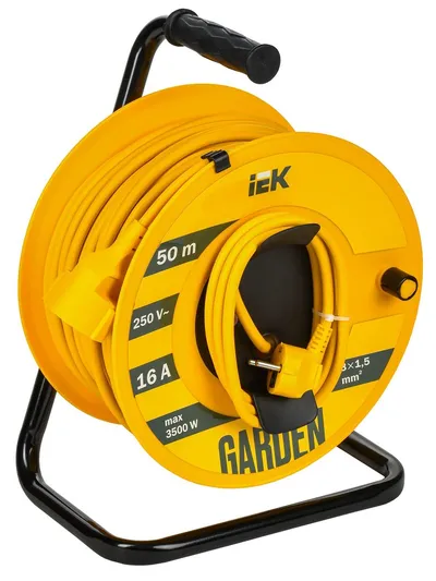 Удлинитель IEK GARDEN GD-KP20-16-01-50, катушка 50 м, 16 А, с заземлением