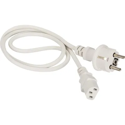 Шнур питания LANMASTER LAN-PP13/SH-1.0-WH, C13–Schuko, 3×0.75 мм², 1 м, 220 В, 10 А, белый