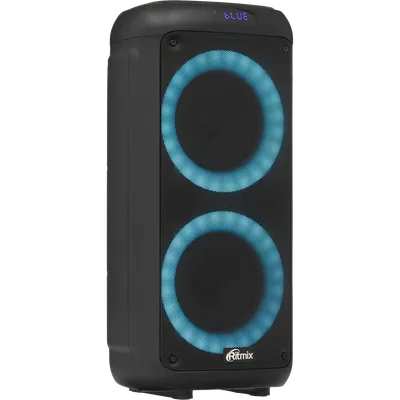 Акустическая система/ Колонки RITMIX SP-875B Чёрный (120 Вт, 6,5" + 6,5" + твиттер, Bluetooth, 30 Гц -18 КГц, FM-радио, RGB-подсветка, AUX, USB, microSD (до 32 Гб, MP3), дисплей: LED, до 6 часов, вход: Jack 6.3 мм, Jack 3.5 мм, USB, 3600 мАч, 3.7 В, USB Type-C, 5В, 24 х 22 х 54 см, пластик, черный)
