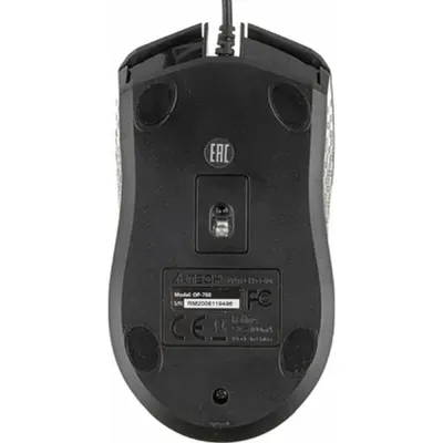 Повреждение упаковки A-4Tech Мышь OP-760 черный оптическая (1200dpi) USB (3but) [1023977]