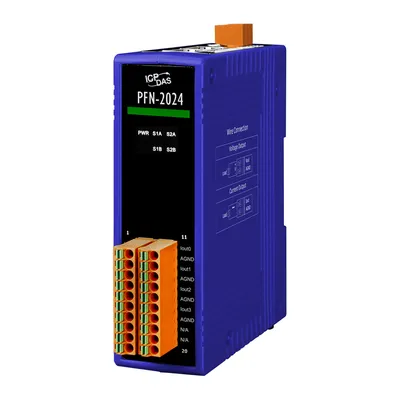 Модуль аналогового вывода ICP DAS PFN-2024 CR, 4 канала ЦАП, PROFINET, 2×Ethernet