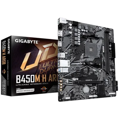 Материнская плата Gigabyte B450M H ARGB, AM4, B450, 2×DDR4, M-ATX