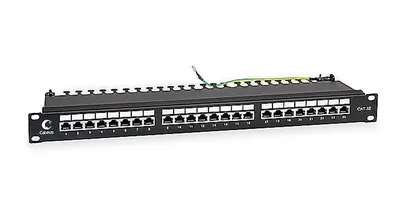 Патч-панель Cabeus PL-24-Cat.5e-SH-Dual, 19" 1U, 24 порта RJ-45, кат. 5e, экранированная