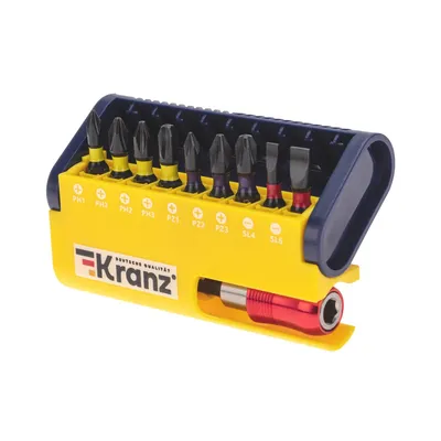 Набор бит REXANT KR-92-0466, 10 шт, сталь S2, PH/PZ/SL, магнитный держатель