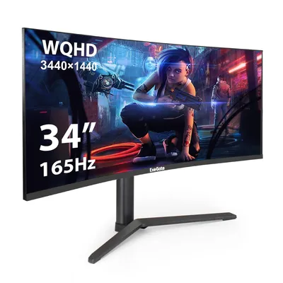 Монитор ExeGate Combat EC3400TA, 34" UWQHD 3440x1440 165 Гц, VA Curved R1800, 21:9
