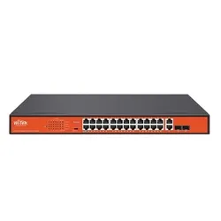 Коммутатор Wi-Tek WI-PS526G v4, неуправляемый PoE, 24×PoE FE, 2 Combo, 270Вт