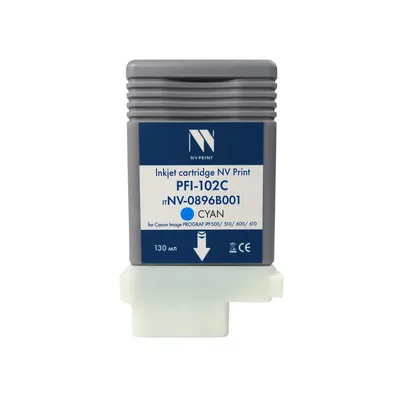 Картридж NV Print NV-0896B001 (PFI-102С), голубой, 130 мл, для Canon ImagePROGRAF