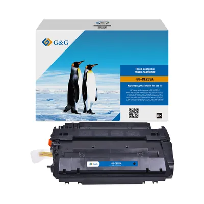 Картридж G&G GG-CE255A-NC1, чёрный, 6000 страниц, лазерная печать