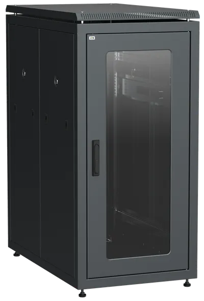 Шкаф ITK LN05-24U81-GM, 24U, 800×1000мм, стеклянная дверь, черный