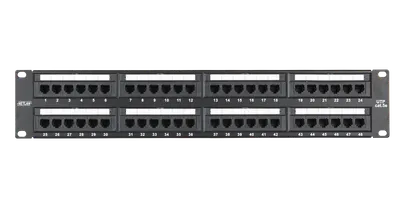 Патч-панель NETLAN EC-URP-48-UD2, 19", 2U, 48 портов, Cat.5e, неэкранированная