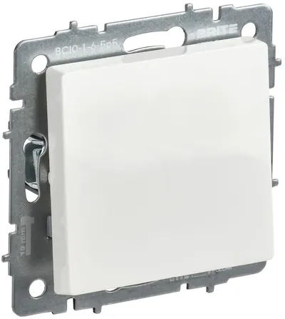 Выключатель IEK BRITE BR-V12-0-10-K011, 1-клавишный проходной, 10 А, 220 В, белый