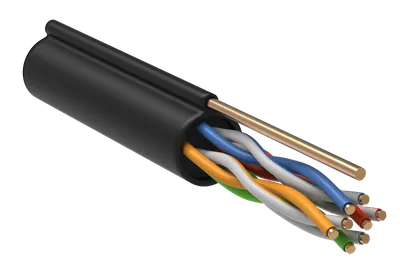 Кабель данных Пожтехкабель-СКС 202-013, U/UTP 5e, 4 пары, 24 AWG, внешний с тросом, 305 м