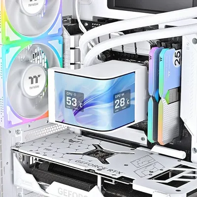 СВО Thermaltake CL-W454-PL12SW-A, MAGCurve 360 Ultra ARGB Snow, 3x120мм, LCD
