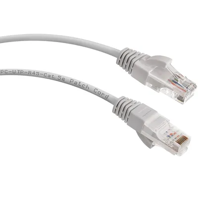 Патч-корд Cabeus PC-UTP-RJ45-Cat.5e-1.5m, U/UTP, кат.5e, 2×RJ45, 1,5 м, PVC, серый