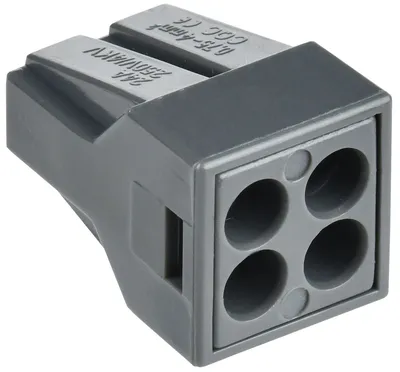 Клемма пружинная IEK UKZ11-304-100-G, 4 контакта, 0,75–2,5 мм², 24 А