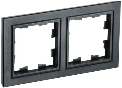 Рамка для выключателей ИЭК BRITE BR-M22-K02, 2-местная, черная