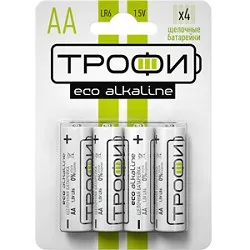 Батарейка Трофи LR6-4Bl Energy Alkaline, AA, 1,5 В, 4 шт