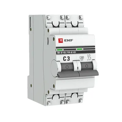 Автоматический выключатель EKF mcb4763-2-03C-pro, 2P, 3А, C, 4,5kA