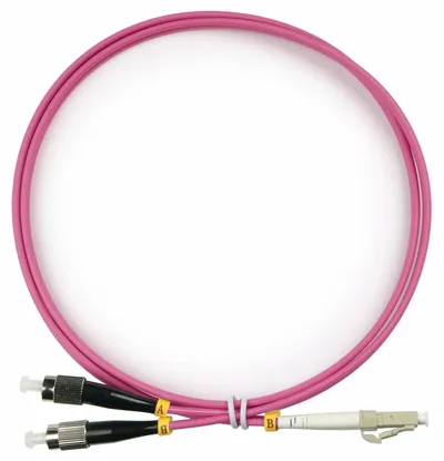 Патч-корд оптический Cabeus FOP-50-OM4-LC-FC-1m, duplex LC-FC, OM4, 1 м