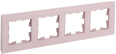 Рамка для выключателей IEK BRITE BR-M42-G-31-K14, 4 поста, стекло, розовый матовый