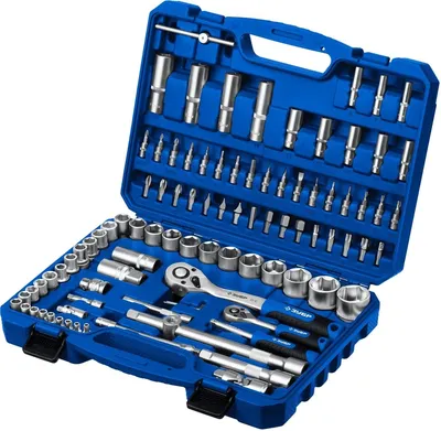 Набор инструментов ЗУБР А-94 27635-H94, 94 предмета, 1/2" + 1/4", CR-V, кейс