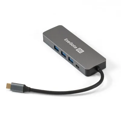 Док-станция ExeGate DUB-31C/PD/H (EX293984RUS), USB-C на 3×USB 3.0 + HDMI + PD 60 Вт