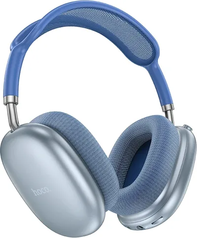 Беспроводные/проводные наушники Hoco W55 небесно-голубой, накладные, Bluetooth + проводной
