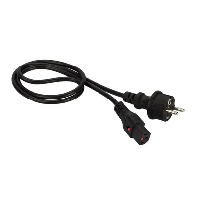 Кабель питания LANMASTER LAN-PP13L/SH-2.0-BK, Schuko-C13, 2м, 10А